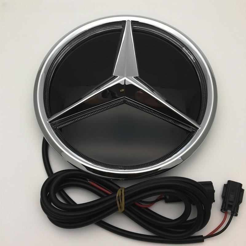 Bil Front Grill Stjerne Emblemer LED Belyst Logo Hvit Blå Rød Lys for Mercedes Benz W253 W204 W205 W213 glc gle w166 w176