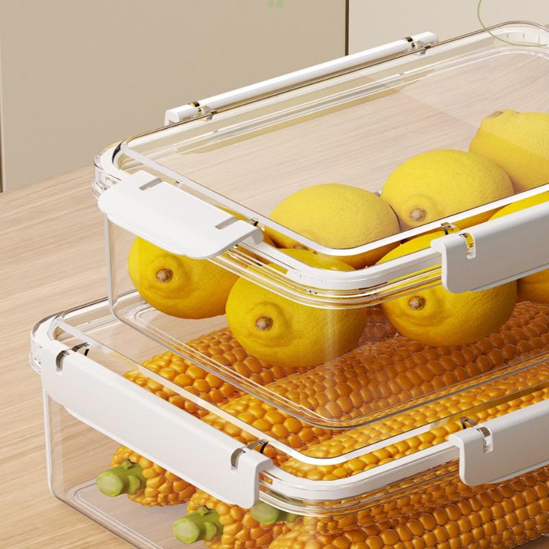 Fruit Storage Containers Fresh Food Containers Fridge Clear Fruit Organizer Refrigerator Multifunctional Meal Prep Lunch Box