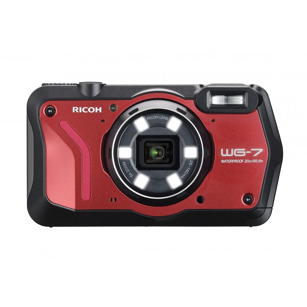 Ricoh WG-7 Red Authentic Outdoor Camera [Authentic 20m Waterproof] 20 Million Pixels [Wide Angle 28mm, 5x Optical Zoom] [Equipped with 6 Multi-functio