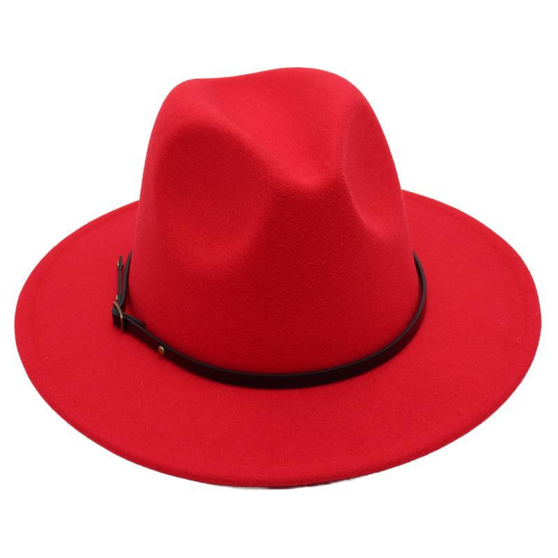 Amazon Simple Top Hat Suit British Jazz Hat Men'S And Women'S Felt Hat Foreign Gas Belt Buckle Tweed Hat Jackson