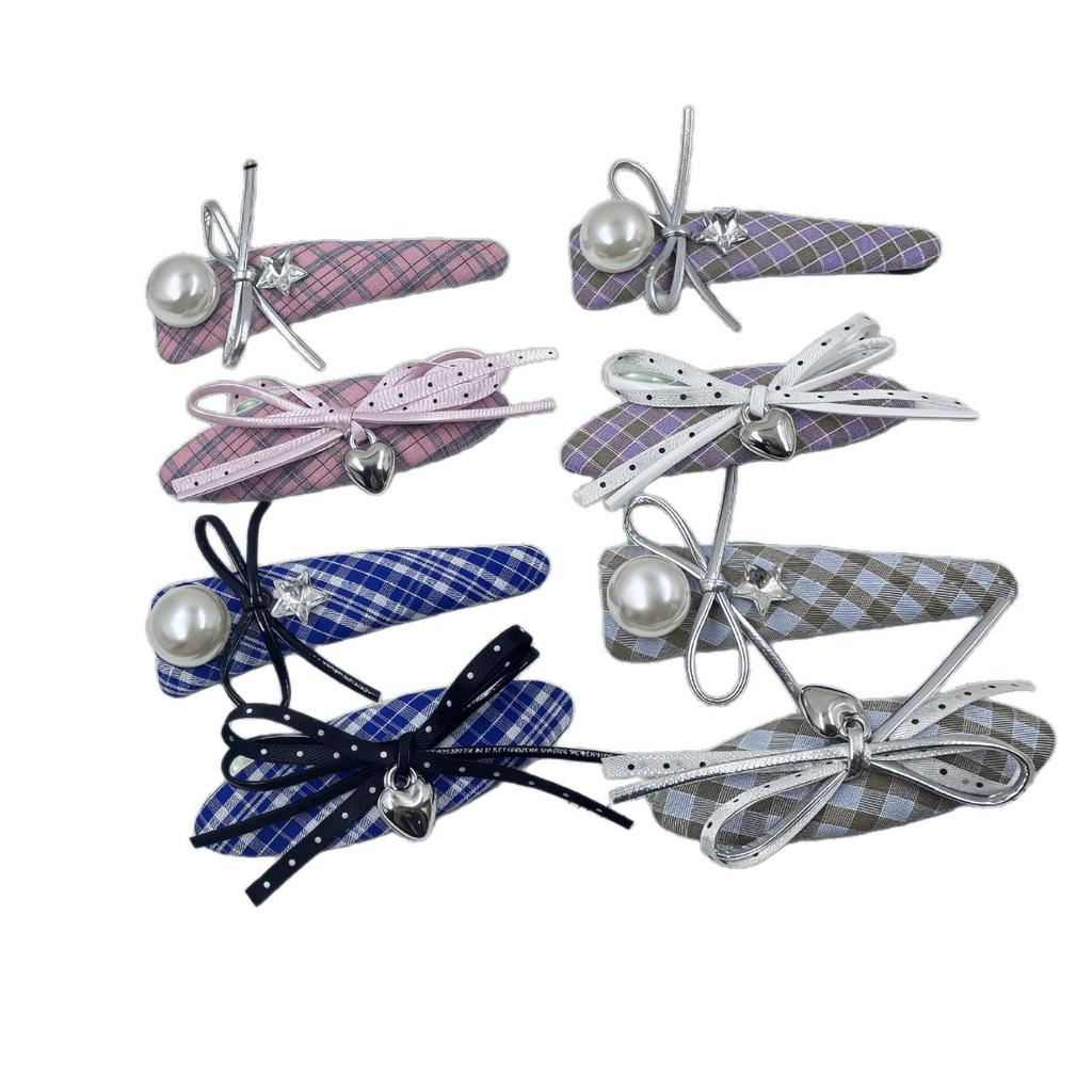 Korean Plaid Ribbon Duckbill Hair Clip for Children - Exquisite Hair Accessory