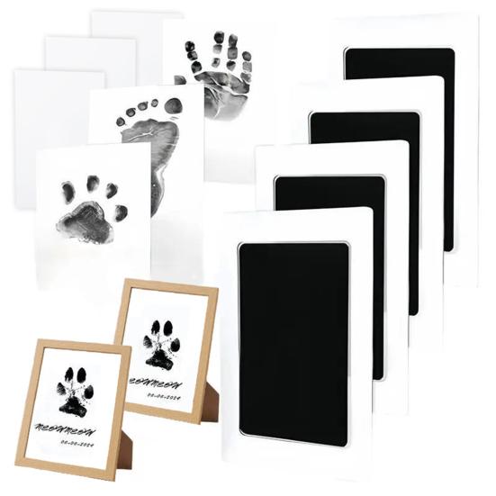 Kit d'empreintes de patte sans encre Tampons à encre Clean Touch Et Cartes d'empreinte Ensemble d'empreintes de patte sans salissure pour Chiens Chats Empreinte de nez Empreinte de patte Souvenir