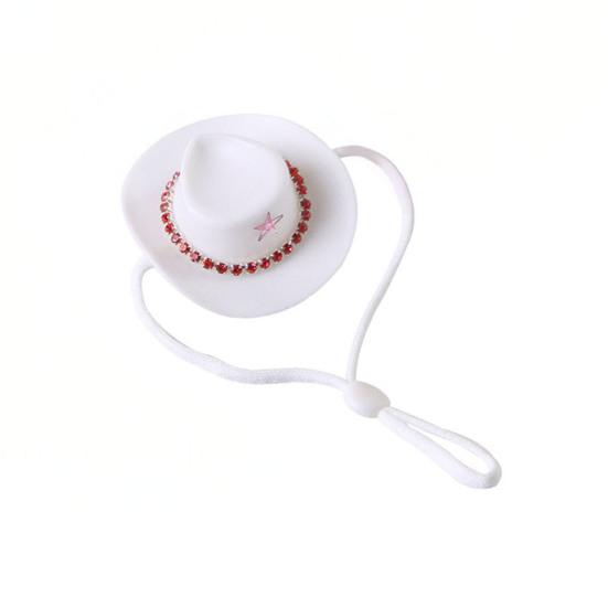 Small Animals Hats Hamster Mini Cowboy Hat Rhinestone Star Design Tiny Pet Hat Costume Accessories for Guinea Pig Rabbit