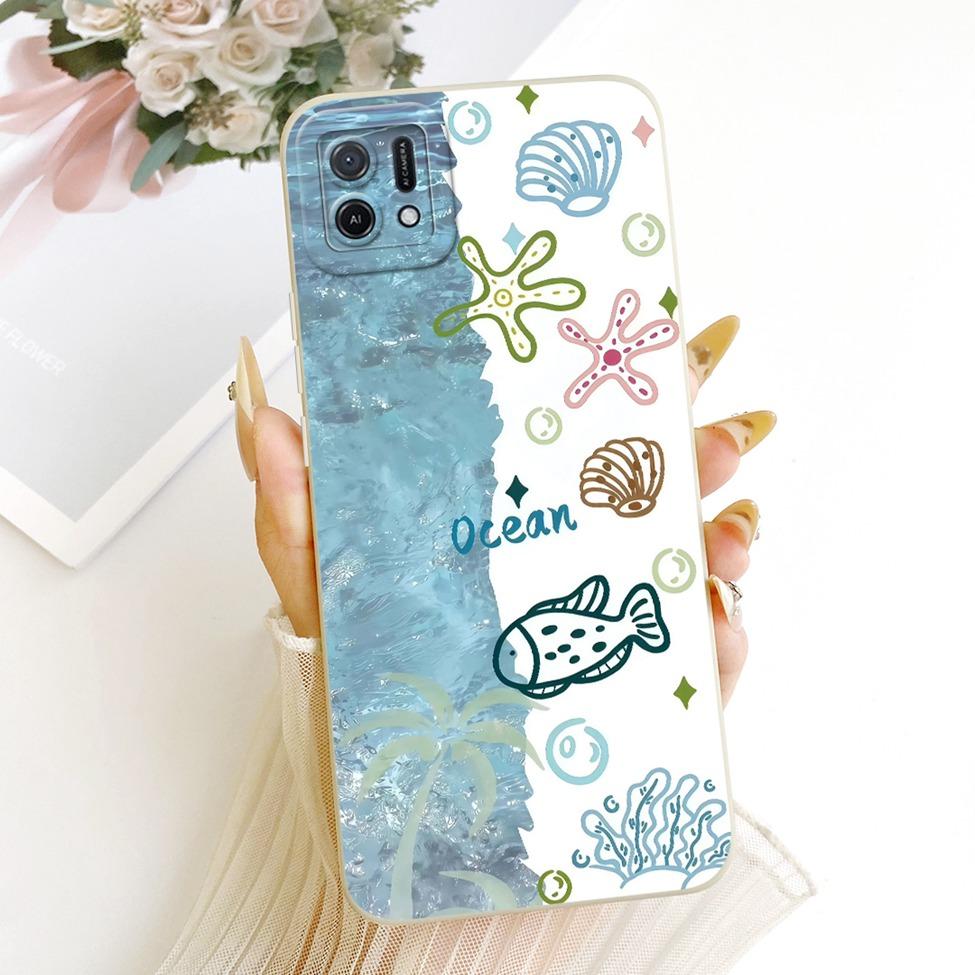 For Oppo A16k CPH2349 Casing For Oppo A16e CPH2421 Cover Fashion Cartoon Cute Funny Painted Silicone Phone Case