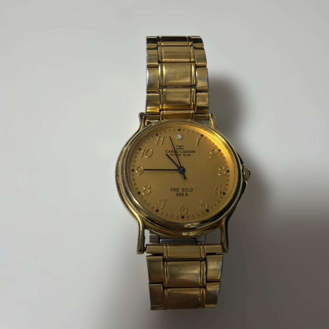 Used CARLO CARDINI watch 999.9 gold dial working item