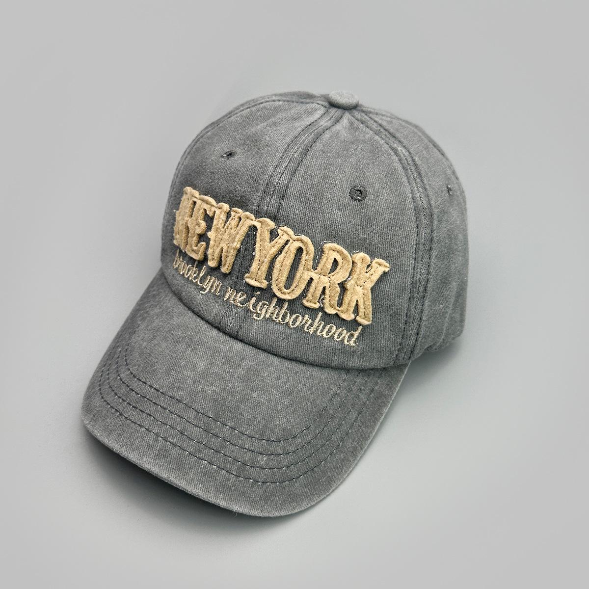 American College Style Letter Embroidery Baseball Cap Men S And Women S Sunshade Retro Retro Casual Cap 52-60cm серый