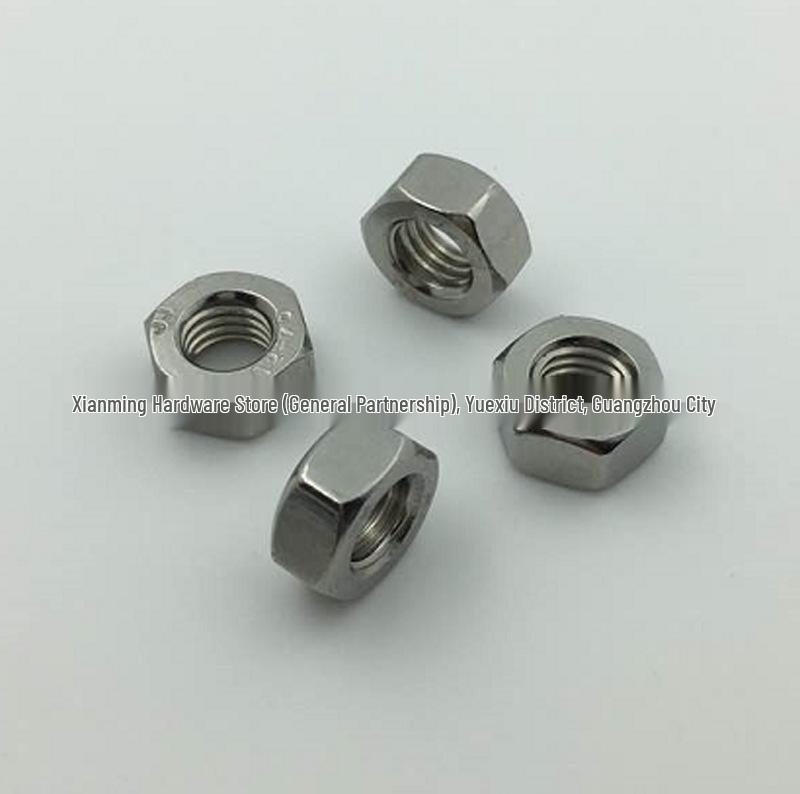 304 Stainless Steel Hex Nut DIN934, White Zinc-Plated, M3-M24