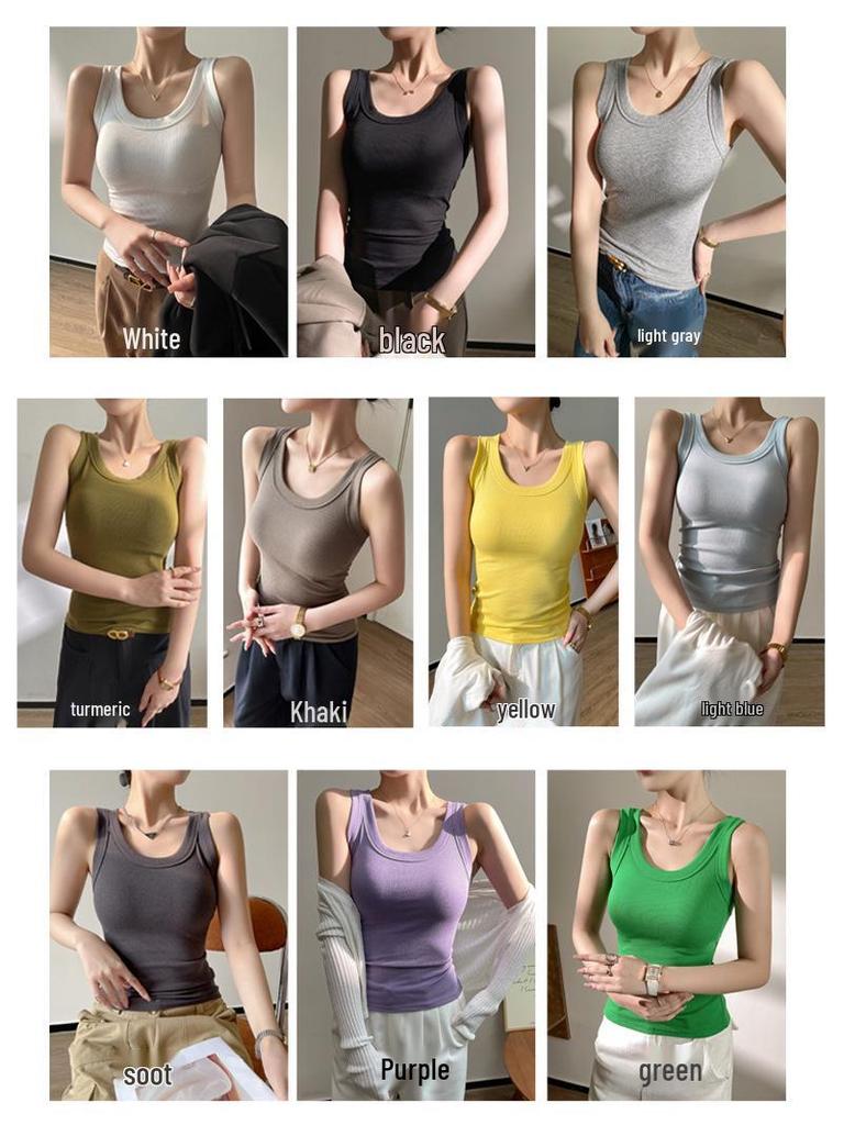 Women's Spicy Ribbed Knit Modal Tank Top - Spring & Autumn Layering Camisole