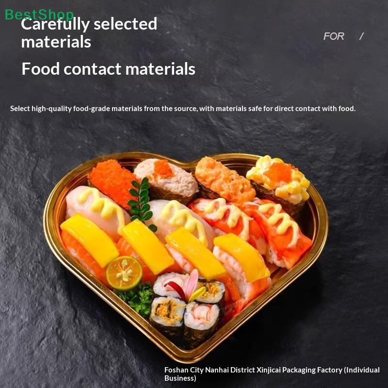 Gold Heart-Shaped Tray - Clear Lid Food Storage Box for Party Platters & Valentines Gifts