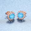 Niche design rose gold sunflower stud earrings simple temperament versatile small fresh earrings women