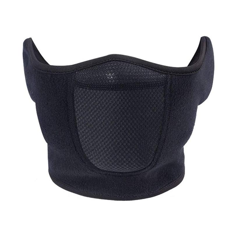 

Термозащитная маска для лица для велоспорта, дышащая ветрозащитная ушная повязка, теплая для шоссейного велосипеда, горного велосипеда, аксессуары для велоспорта в холодную погоду чёрный