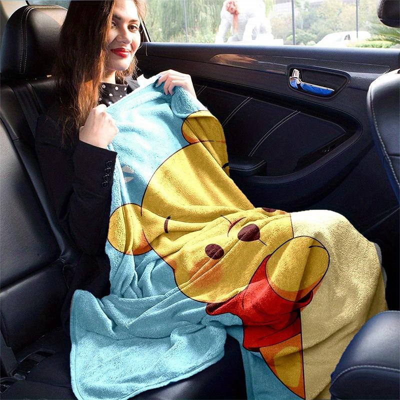 1 Stück Winnie Puuh Decke Niedlicher Cartoon-Charakter Überwurf für Heimdeko, Sofabezug, Außenbereich, Reisen