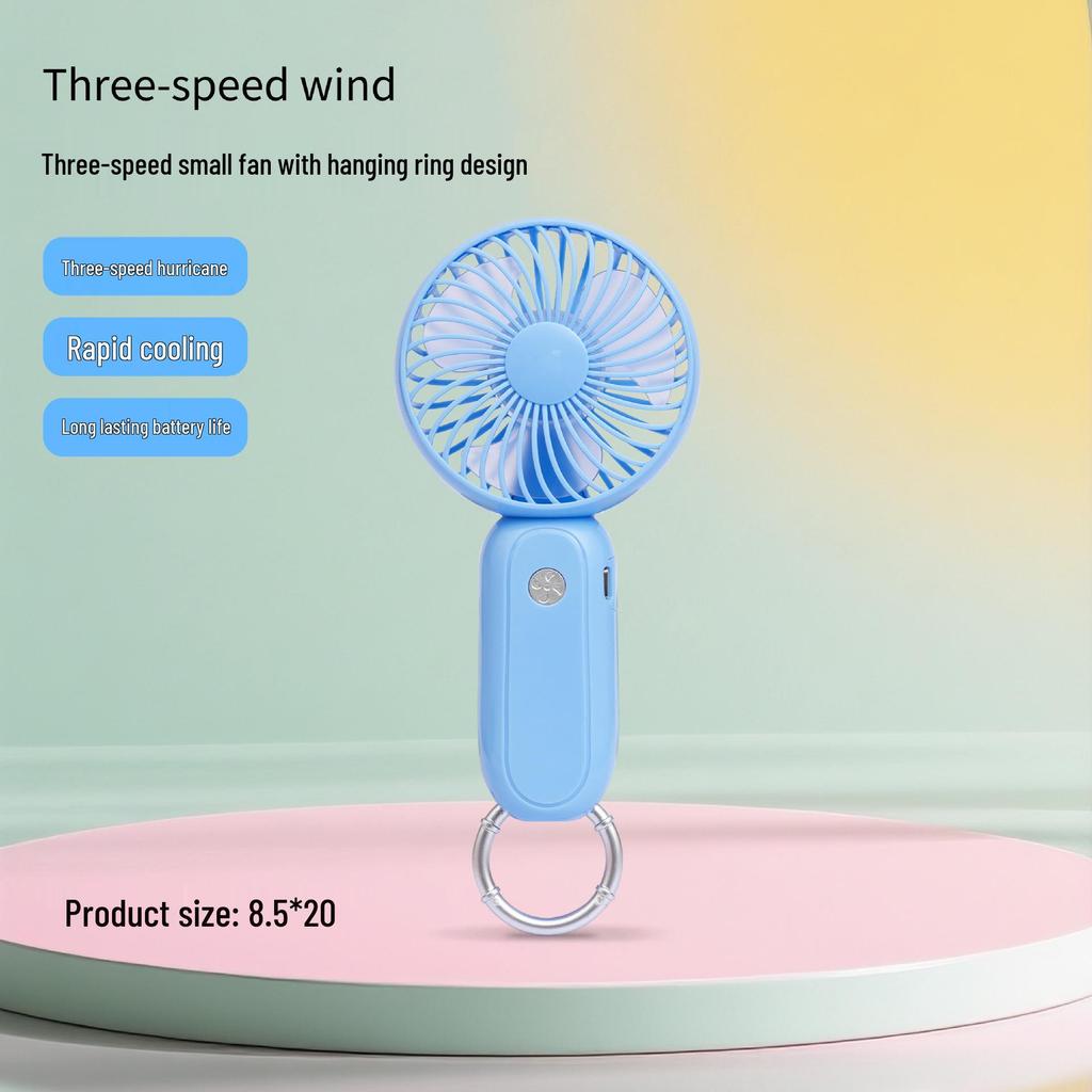 Portable USB Mini Handheld Fan with Lanyard - Silent for Indoor/Outdoor Use