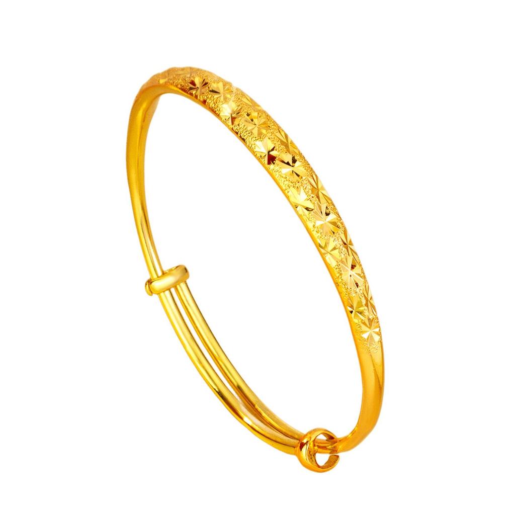 Women's Retro Star Bangle: Imitation Gold Push-Pull Bracelet