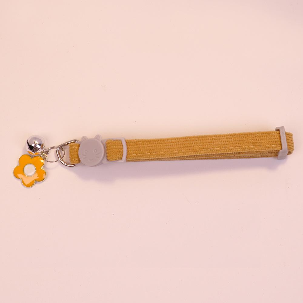 Adjustable Safety Corduroy Choker: Cute Bell Flower Collar for Dogs & Cats