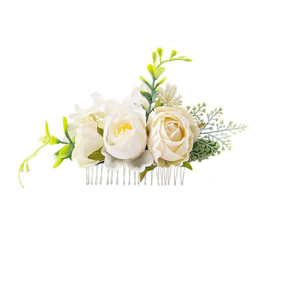 Bridal Crystal Hair Ornaments Flower Leaf  Hair Comb Flower Hair Comb Bridal Hair Accessories