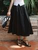 Women's Spring A-line Elastic Waist Casual Half Skirt - Slimming, Versatile, and Flaw-Hiding for Commute Wear