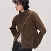 Lade Autumn "Modern Times" Retro Suede Stand Collar Harrington Jacket for Men and Women
