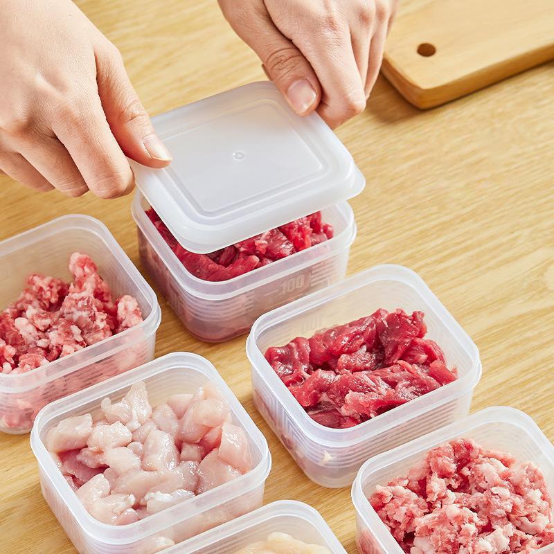Refrigerator Frozen Meat Storage Box Fresh-Keeping Box Food Grade Fruit Meat Freezing Sealing Box Kitchen Storage Case