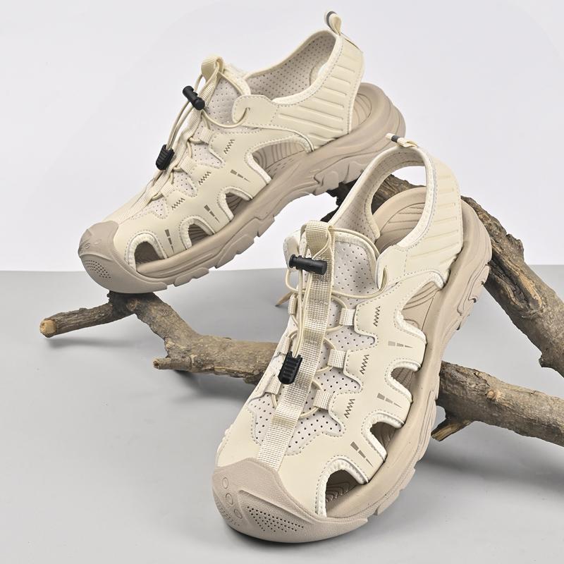 Summer Men's Sandals Beach Shoes Handmade Breathable Design Wading Casual Beach Shoes Lightweight Soft Bottom Outdoor Sandals