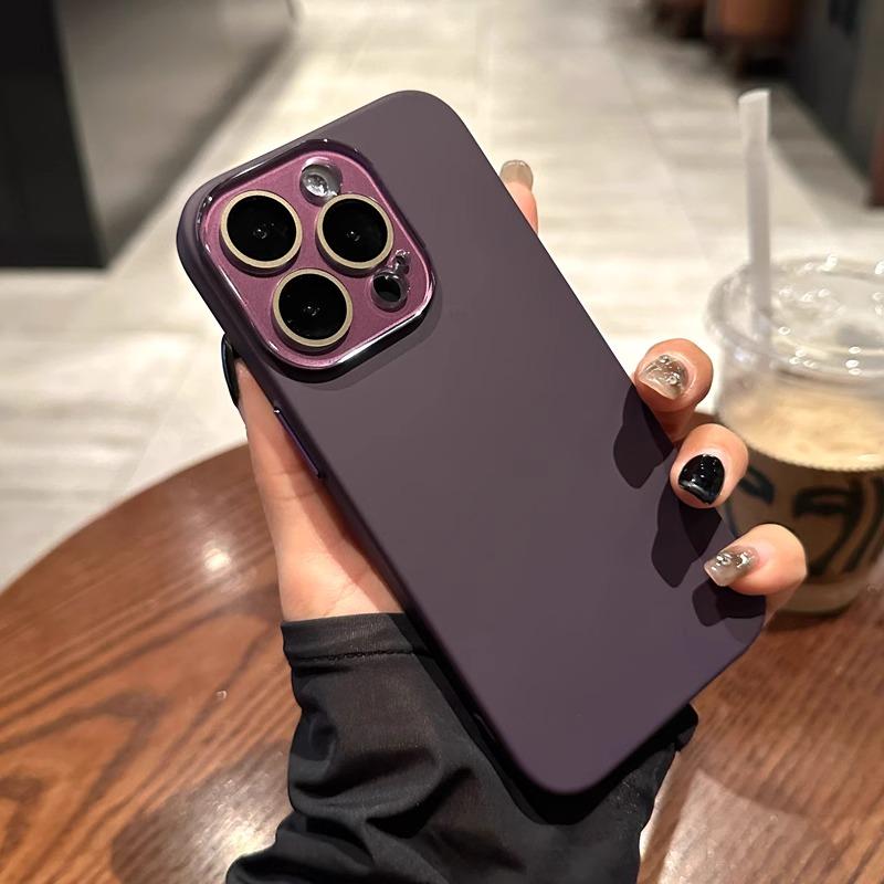 Natural titanium phone case for For Iphone 16 15 14 13 12 11 pro max plus hard pc back cover case bumper Camera protection with lens