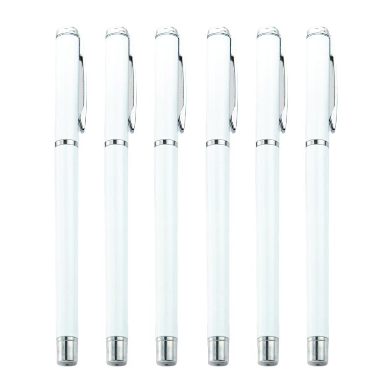 6Pcs Metal Ballpoint Pen with Pen Clip Office Writing Pen Smooth to Write Quick Drying Guest Sign In Pen for Office