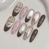 Super Shiny Retro Silver Chrome Heart Nail Art Rhinestone Ornaments