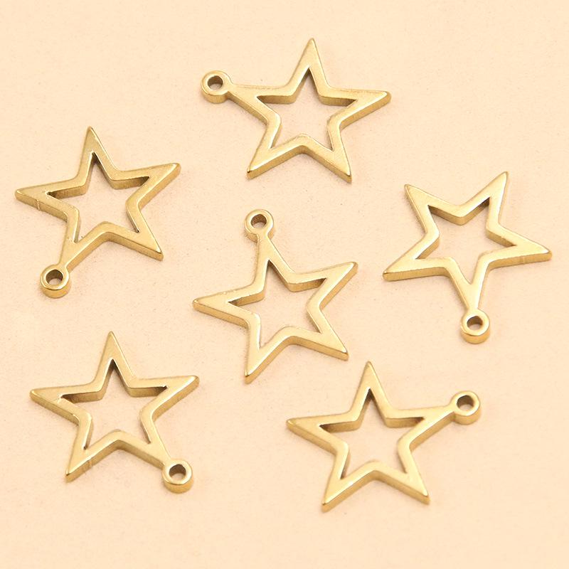 Stainless Steel Geometric Charm Molds: 10 Models & 2 Colors - Pentagram, Rhombus, Circle, Water Drop, Moon Pendants