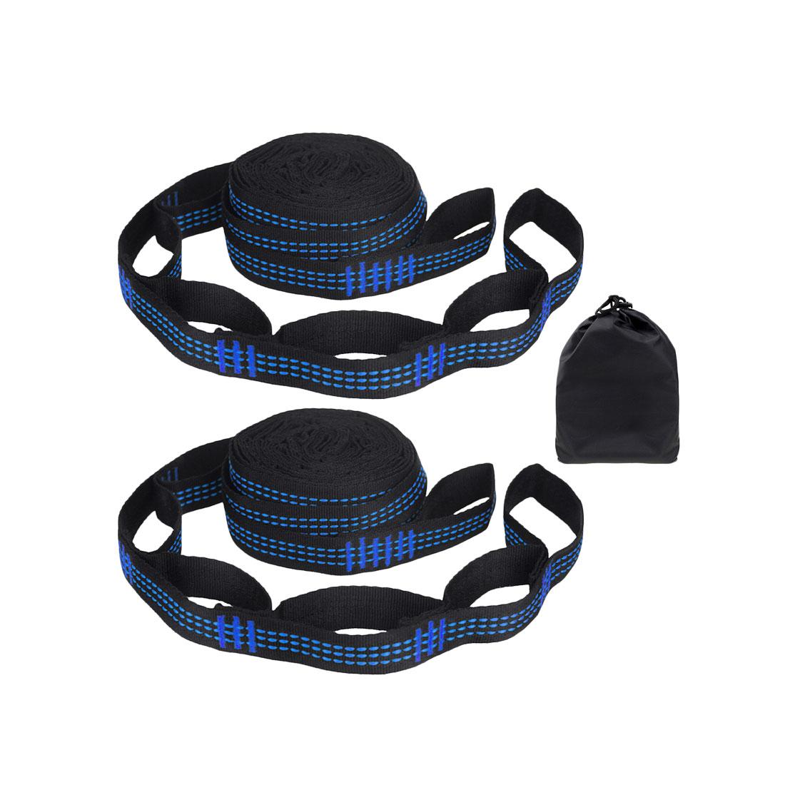 

2 Pcs/Set Fashion 5 Rings Swing Polyester Rope Hammock Strap Reinforced Camping синий
