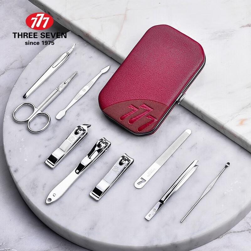 THREE SEVEN 9-Piece Stainless Steel Nail & Personal Care Set
