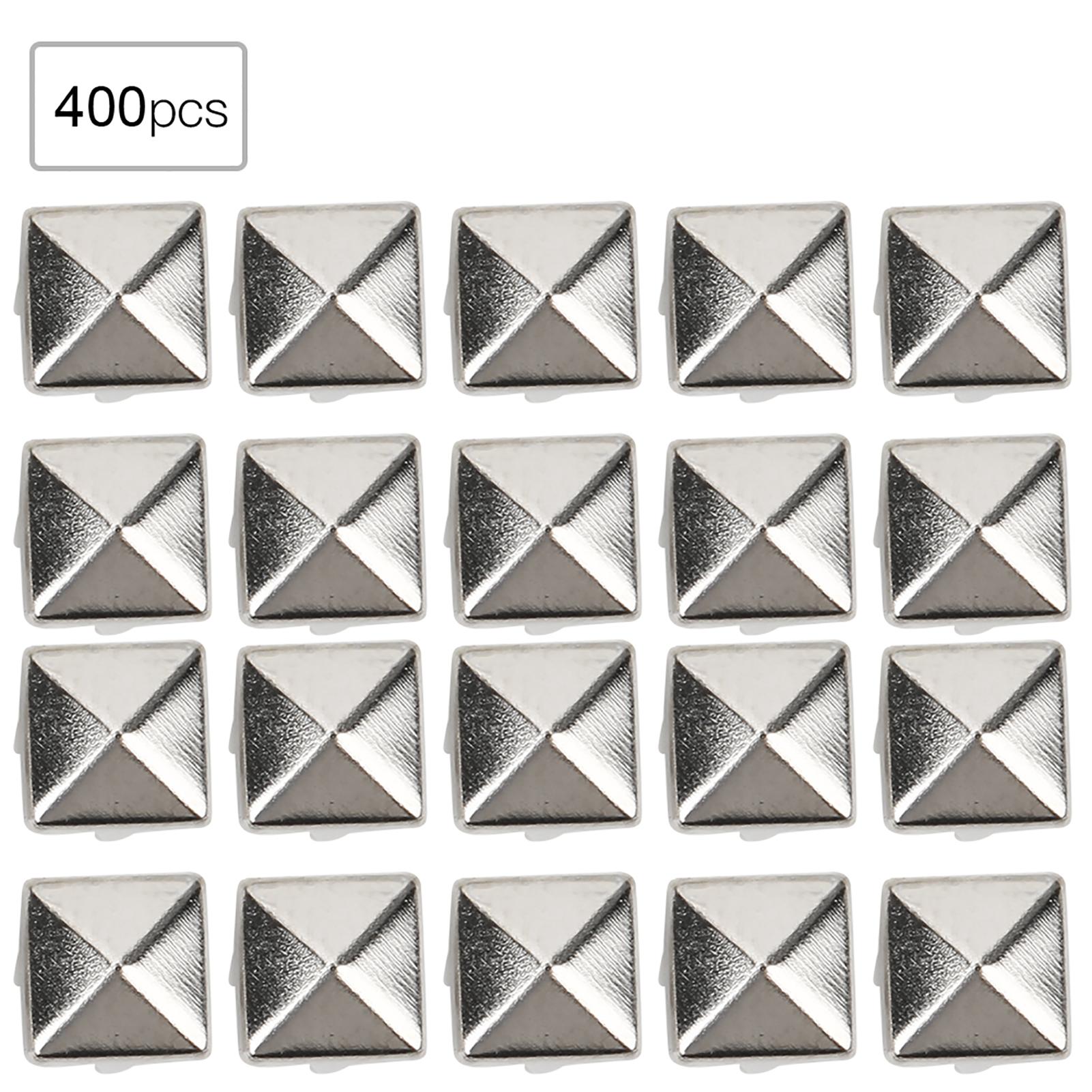 

400 наборов 4MM-7MM DIY Leathercraft Spike Rivets Square Spike Studs Сумки Обувь Ремни АксессуарыБронза 5MM серебряный