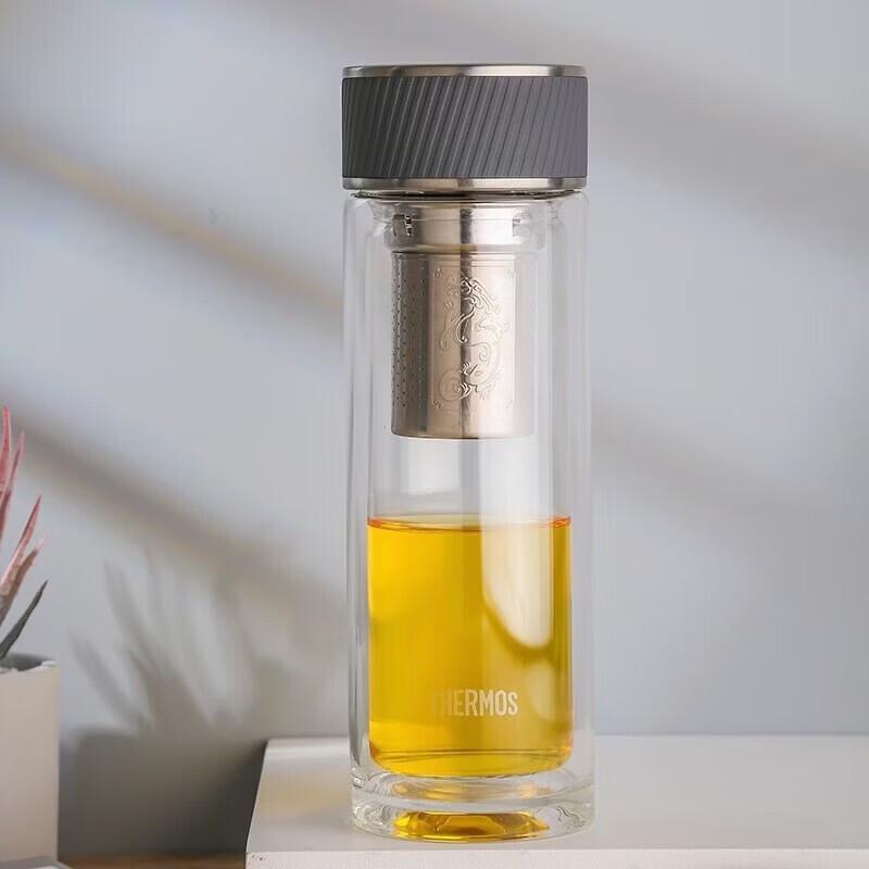 Thermos Double Wall Glass Tea Infuser Mug