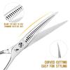 7.0-Inch Curved Tooth Scissors, Curved Fish Bone Magic Tooth Scissors, Curved Scissors, Pet Trimming Scissors, Thin Scissors, Professional-grade Pet