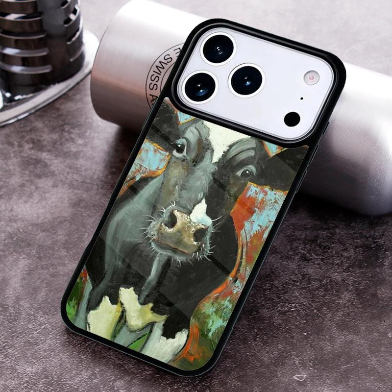 Animal Cattle Cow Watercolor Phone Case For iPhone 17 16 15 14 13 12 11 Pro Max Plus 17Air Soft Silicone Cover