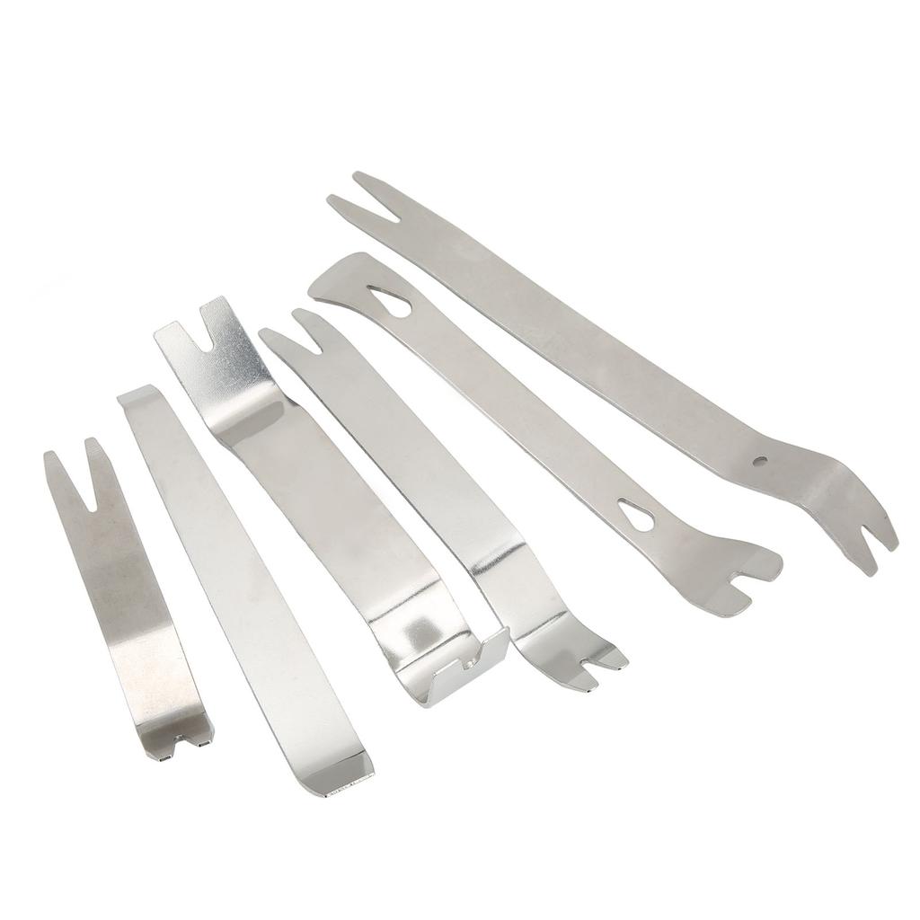 6pcs Car Trim Removal Tool Kit Stainless Steel Solid Rustproof Universal Clip Pry Tools for Door Window Audio