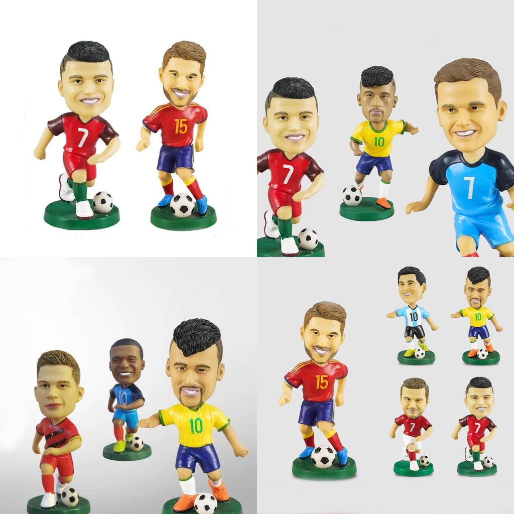 Resin Soccer Star Figurine 12cm Home Decor And Car Ornament Gift For Boys**