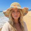 Foldable Weave Bucket Hat Boho UV Protection Cap Casual Beach Hat  Holiday