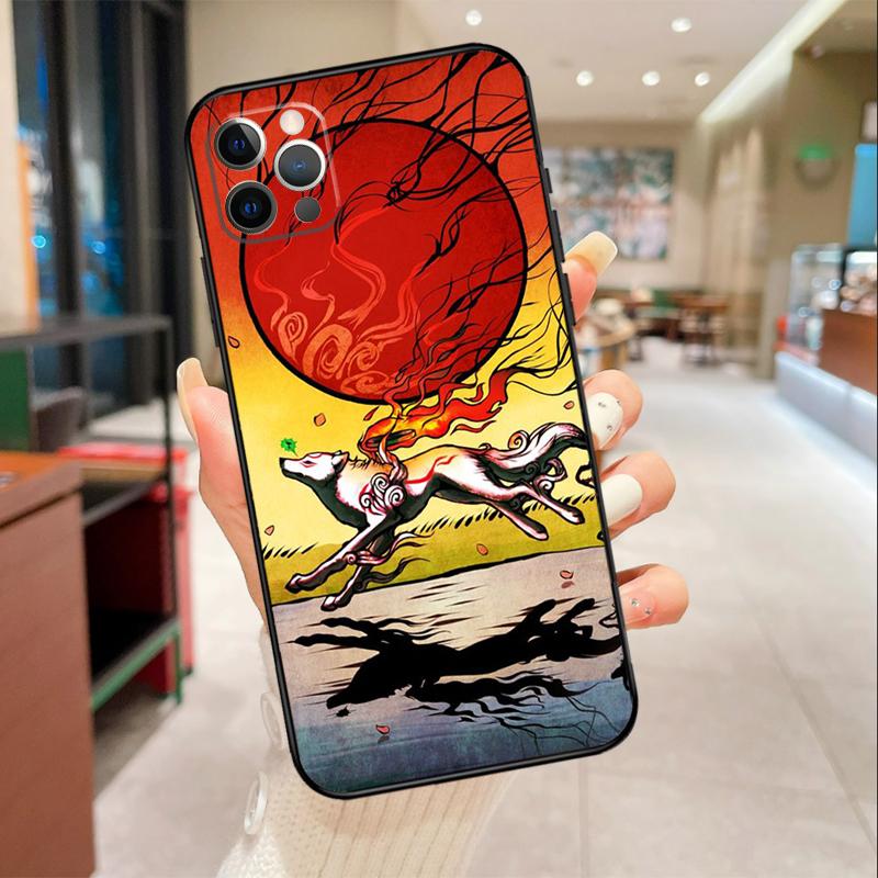 Okami Wolf Phone Case For iPhone 16 15 14 11 12 13 17 Pro Max mini 15 Plus 16e 17 Air Protective Cover