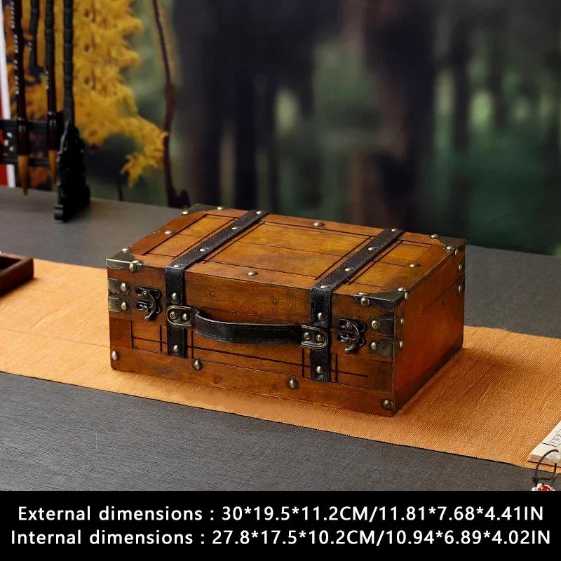 Винтажный дизайн чемодана деревянный ящик для хранения с ручкой европейский стиль сокровищница ювелирные изделия сундук кейс для хранения для дома путешествия 7246₽