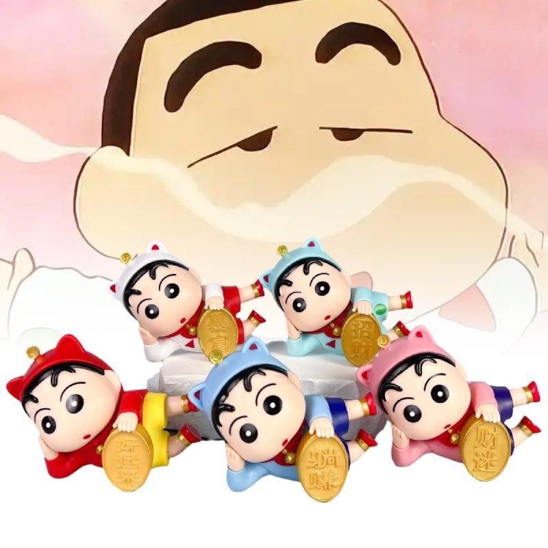 Shin 5pcs Crayon Chan Toy Doll Pvc Model Desktop Decoration Ornament Child Gifts