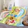 Custom 1Pc Strawberry Shortcake Friends Rainbow Fleece Flannel Blanket Soft Warm Cozy Office Throw For Bedroom Couch Travel Birthday Xmas Gift
