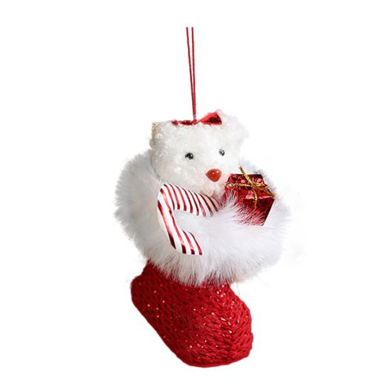

Plush Bear in Boot Christmas Ornaments Mini Stuffed Bear Hanging Ornaments