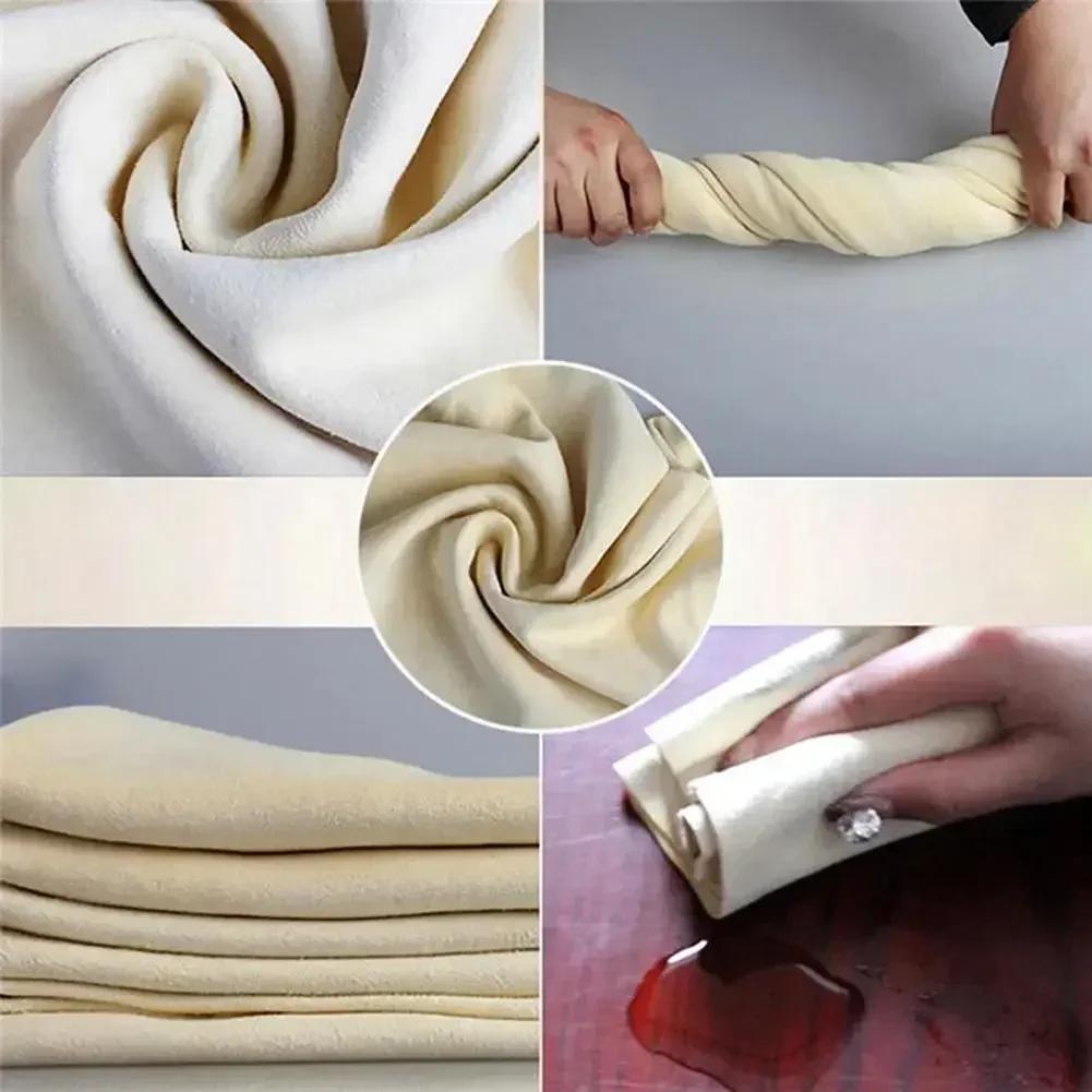Natural Chamois Leather Car Washing Towels Super Absorbent Car Home Window Glass Drying Cleaning Cloth Quick Dry Wash Towel New