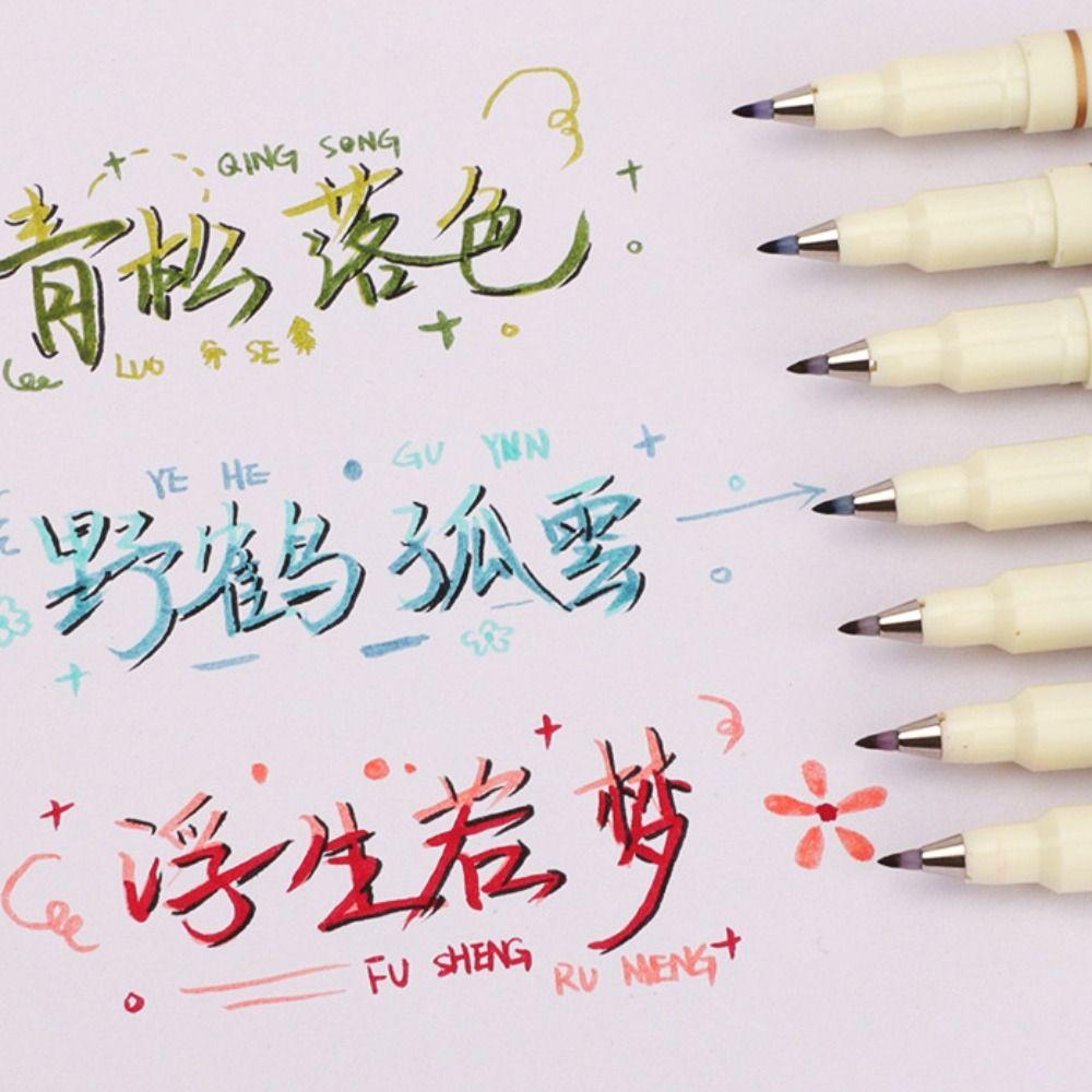 3Pcs/Set Soft Tip Soft Head Calligraphy Pen Soft Head Greeting Card Pen  Scrapbook