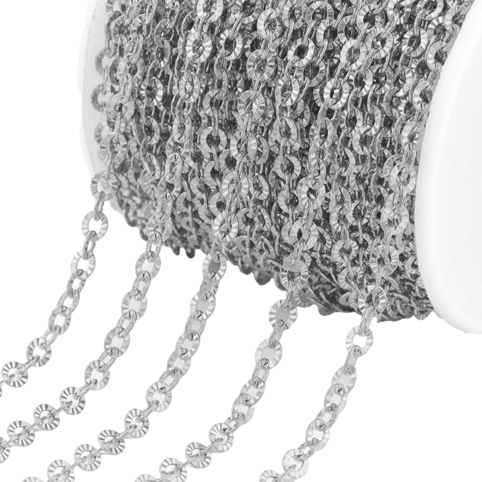

Цепь из нержавеющей стали с тиснением 5 м, принадлежности для изготовления ювелирных изделий, ожерелье, цепочка, изготовление ювелирных изделий, поиск ювелирных деталей для ювелирных изделий 1 серебряный