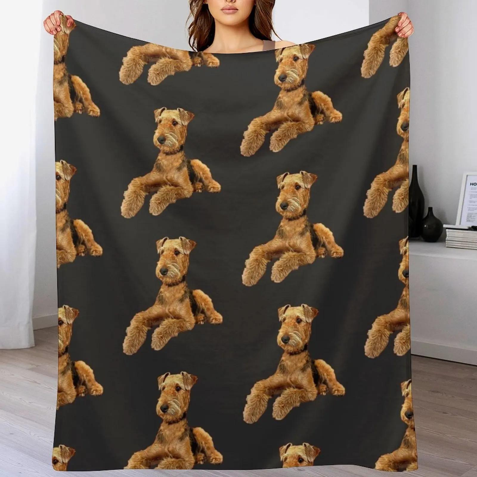 Airedale Terrier Beautiful Dog Throw Blanket Soft Warm Blanket Gift for Grandparents 102x76cm(40x30in)