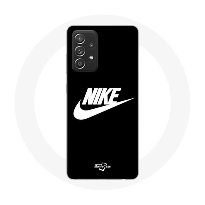 Coque pour Samsung Galaxy A52 Nike Logo blanc fond Noir