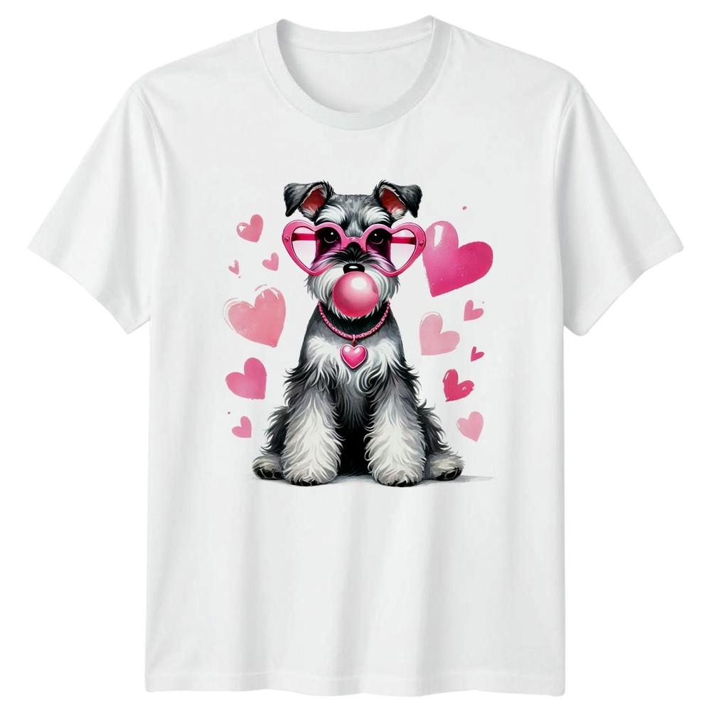 Schnauzer Dog Blowing Bubble Gum With Unisexs TShirt Schnauzer Dog S