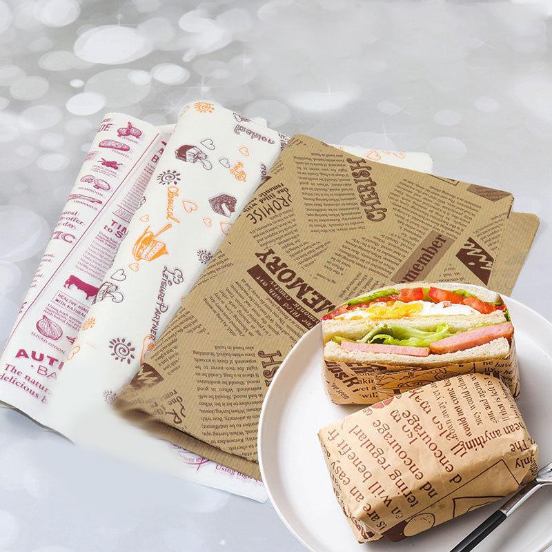 50 ks voskovaný papír na potraviny, olejotěsný voskový papír, chléb, sendvič, burger, hranolky, makronky, balení, kuchyňské pečicí nástroje, balení, dekorace