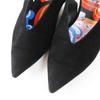 Great HERMES pumps Back ribbon pointed toe  black Suede leather Women 36 221013Z Used